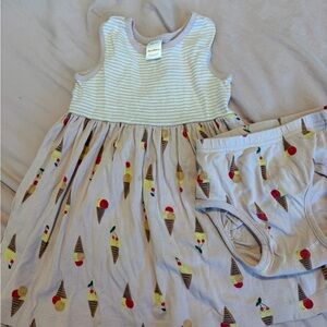 Hanna Andersson Ice Cream Print Baby Dress with Bloomers